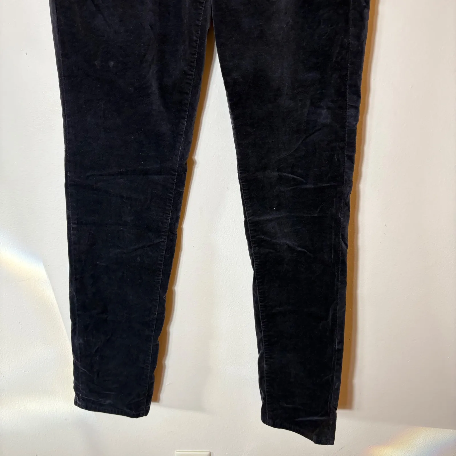 Ann Taylor Navy Velvet Skinny Pants Women Size 6 - Image 3