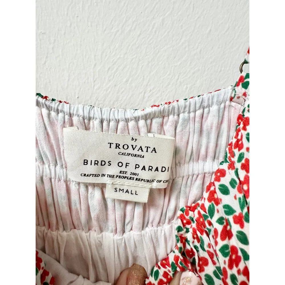 Birds of Paradise by Trovata Mirabella Floral Maxi Dress Carmine Ditsy Women's S Red - Image 3