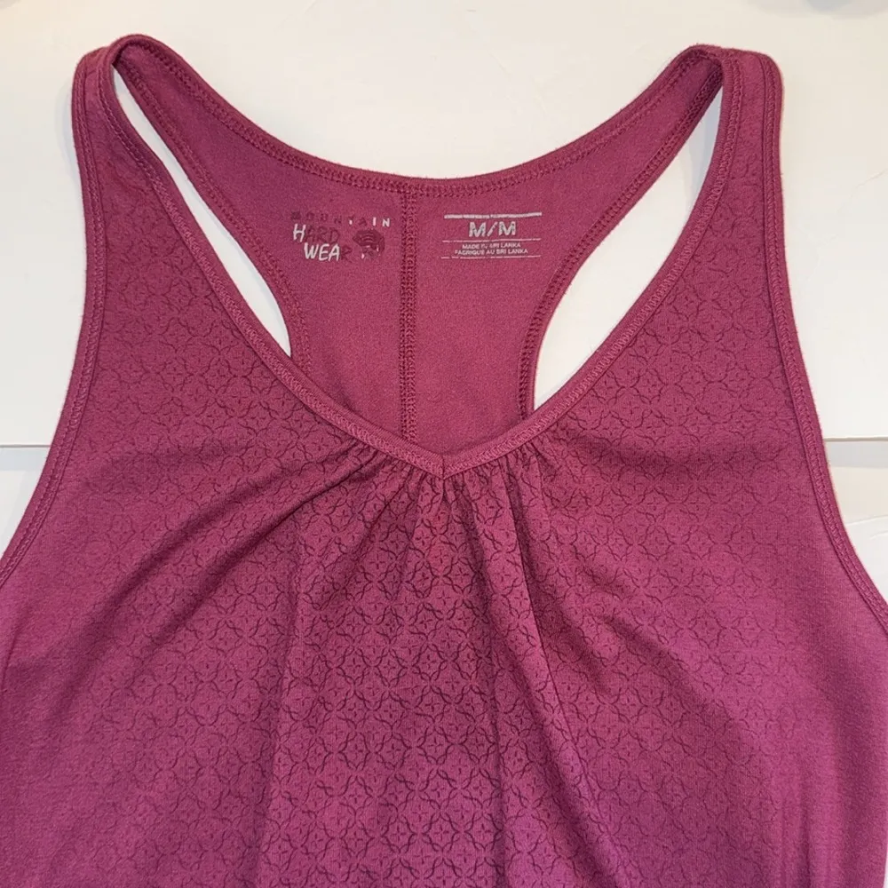 Mountain Hardwear Shirt Womens Medium Burgundy Tank Top V Neck Racerback M - Image 4