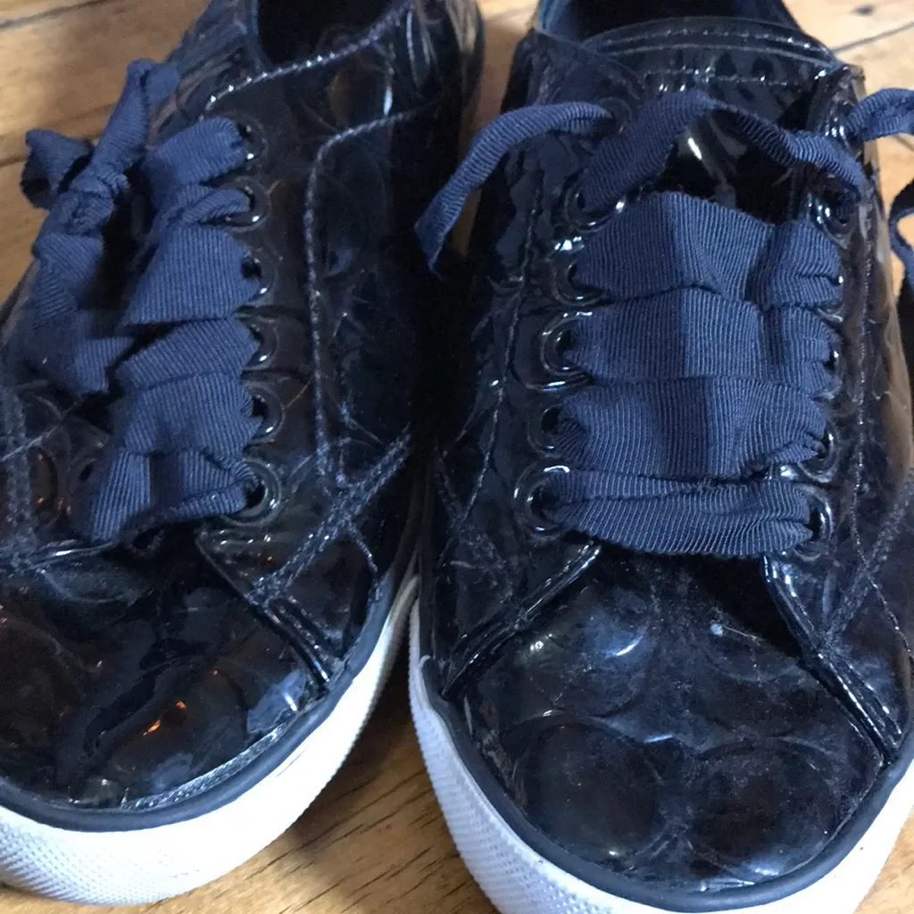 Coach Black Patent Quilted Loafers - Image 9