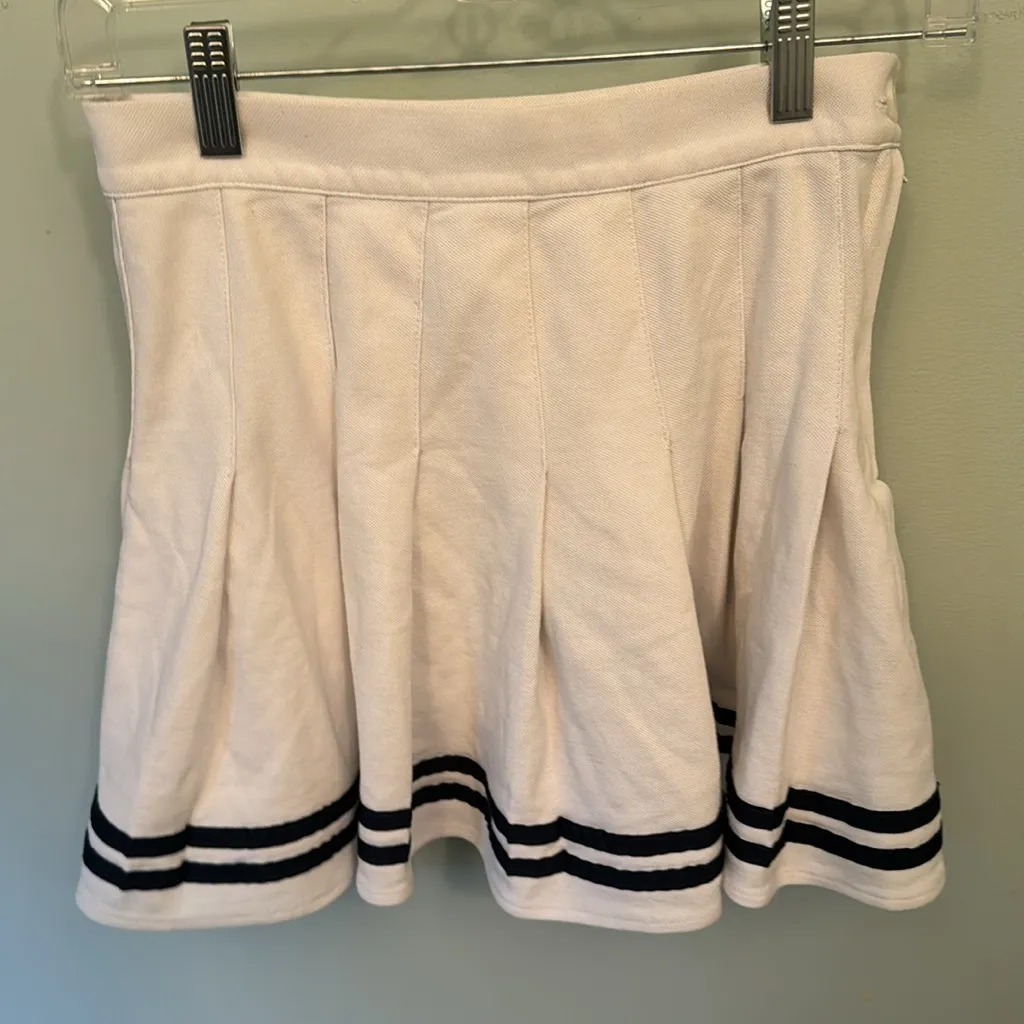 Elodie white skirt with double black stripe EUC - Image 2