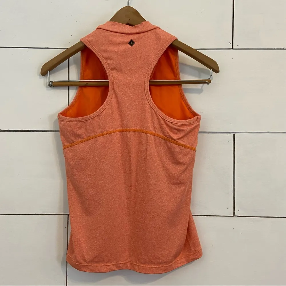 PrAna V Neck Orange Racerback Tank Top. Size Small - Image 2