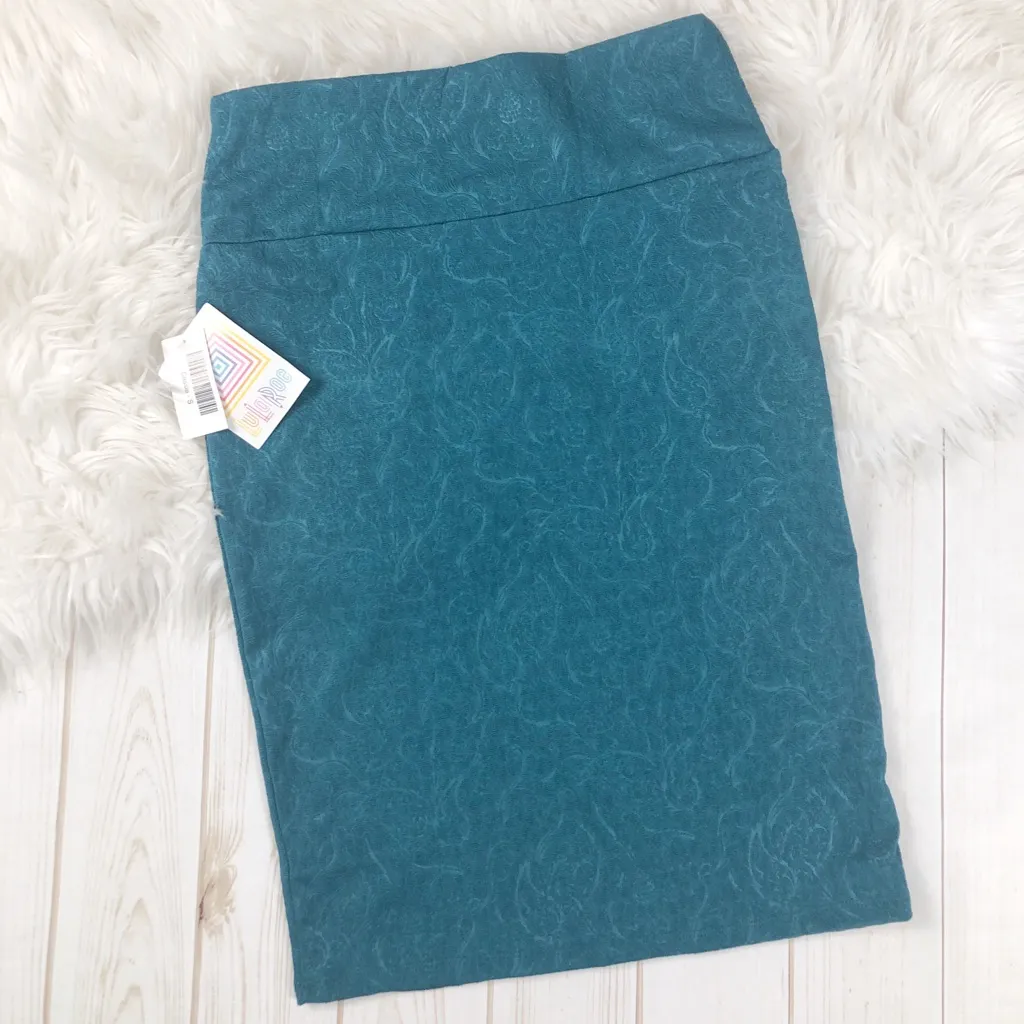 LuLaRoe Cassie Imprinted Print‎ Teal Skirt - Image 3