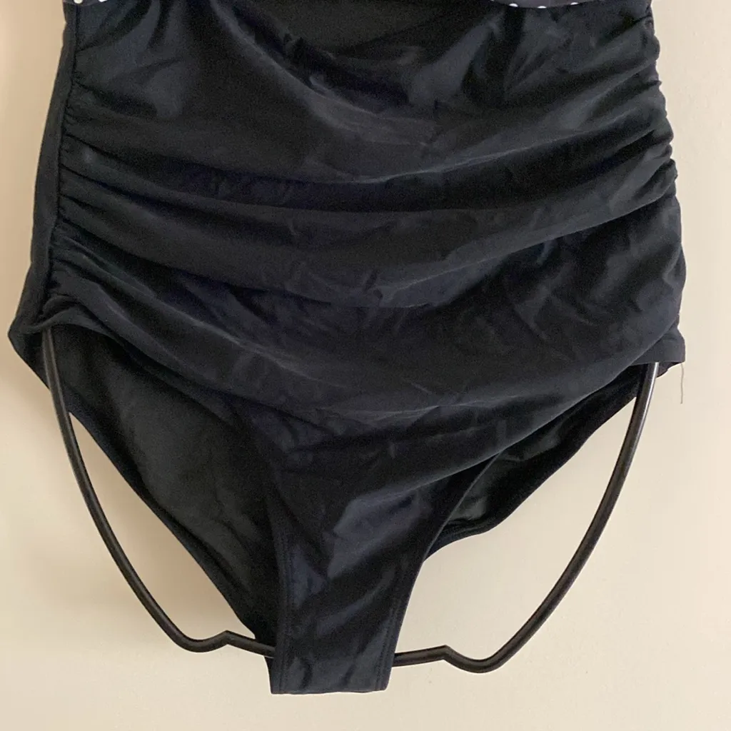 B2PRITY 1pc swimsuit Black and White Polka Dot with buyouts flutter sleeve Large - Image 8