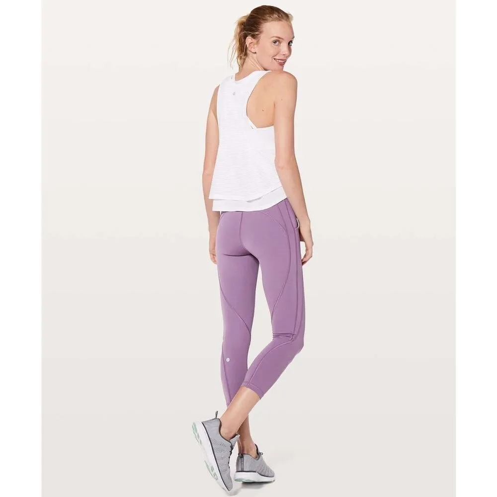 Lululemon Time To Sweat Crop Size 6 23" Smoked Mulberry Purple High Rise - Image 3