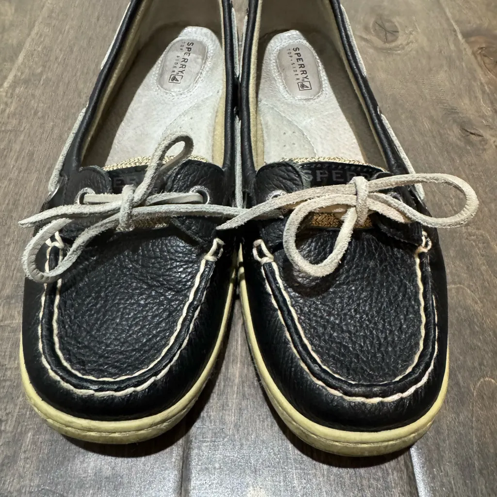 Sperry Women’s Black & Cream Angelfish Boat Shoes | Size 7M - Image 5