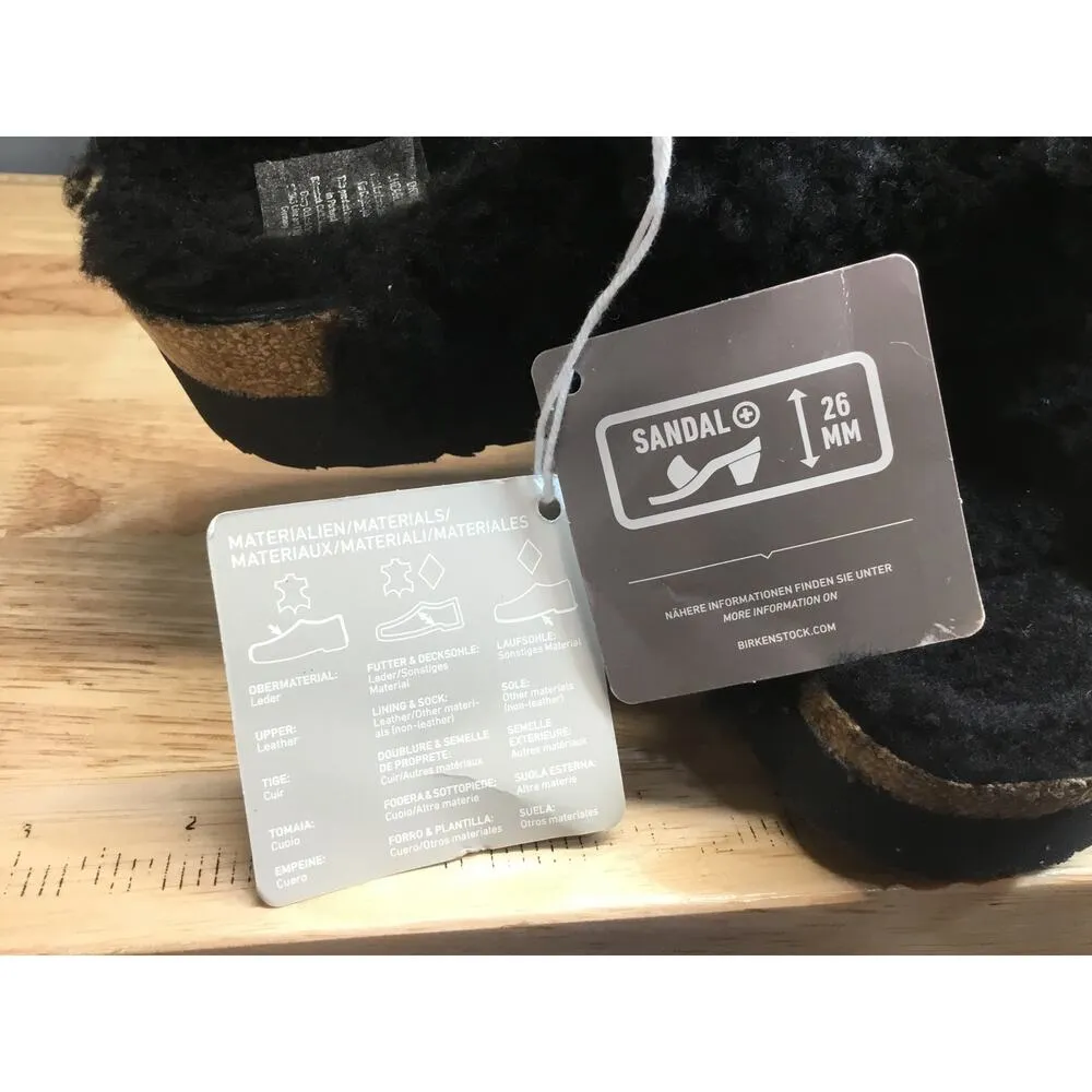 BIRKENSTOCK Papillio Daytona Women's 7.5 Black Buckle Shearling Slide Sandals - Image 9