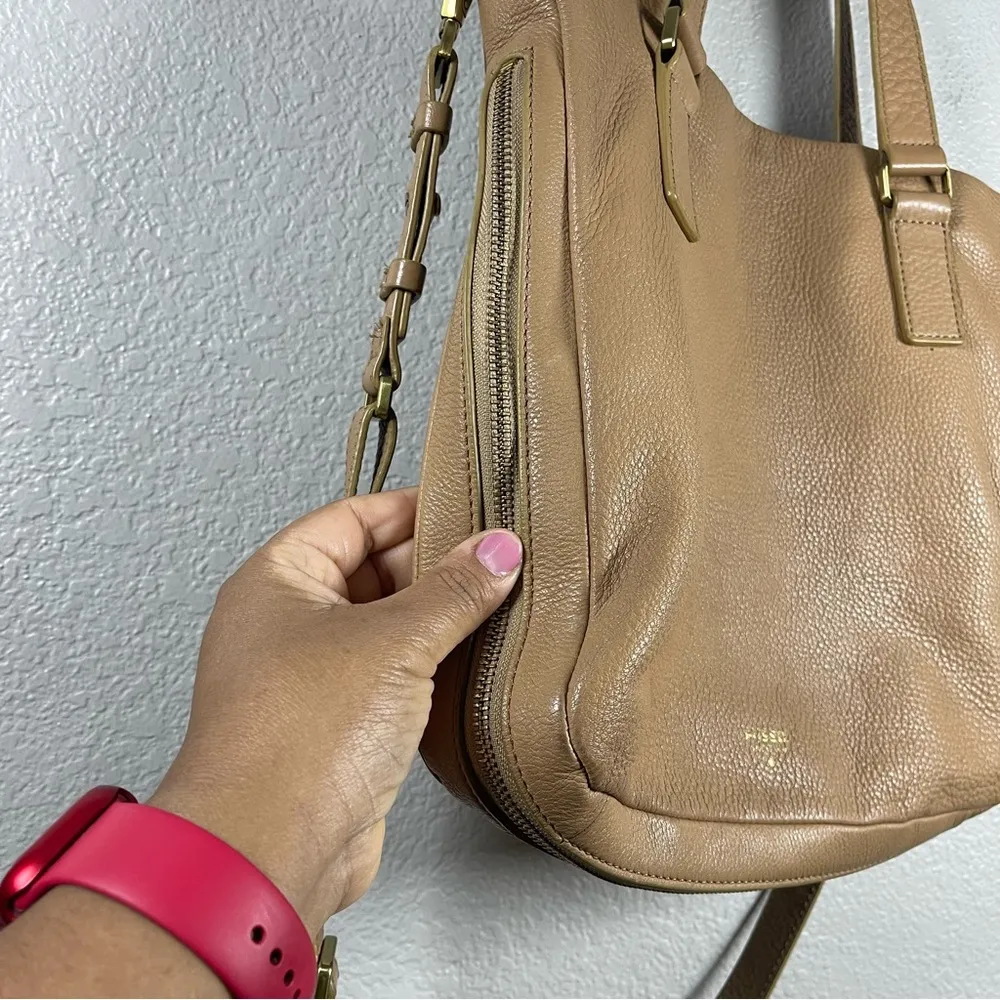 Fossil leather tote bag - Image 3