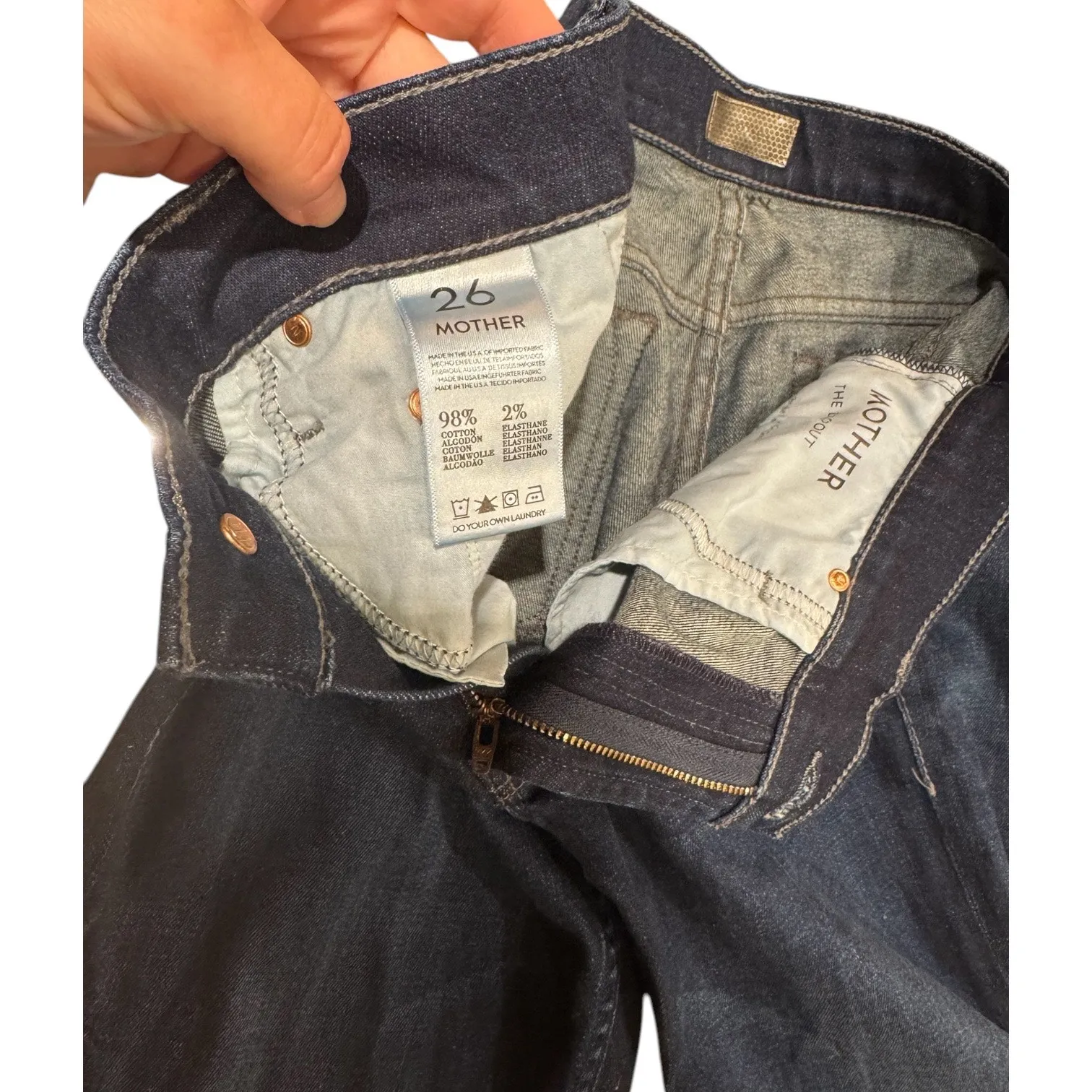 Mother Jeans Revolve The Dropout in When the Lovin' Gets Good Crop Size 26 Blue - Image 5