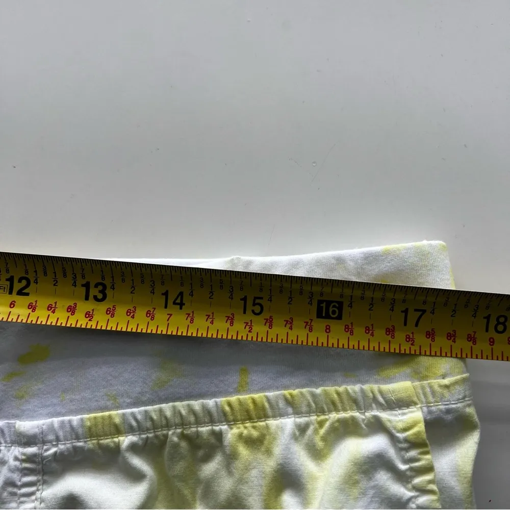 Wearables XCVI White Yellow Ruched Pants Raw hem Elastic waist XL - Image 5