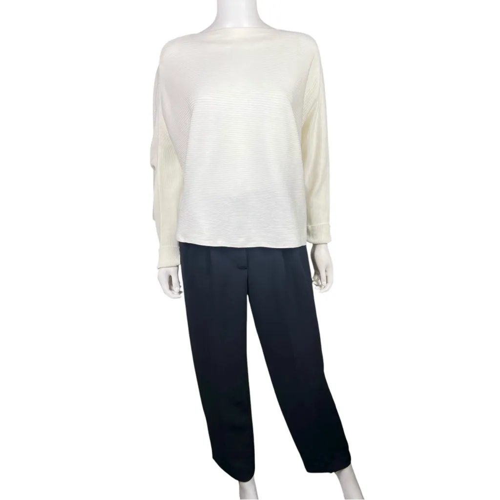 MATTHILDUR Drop Shoulder Long Sleeve Pima Cotton Ribbed Top Size L - Image 3