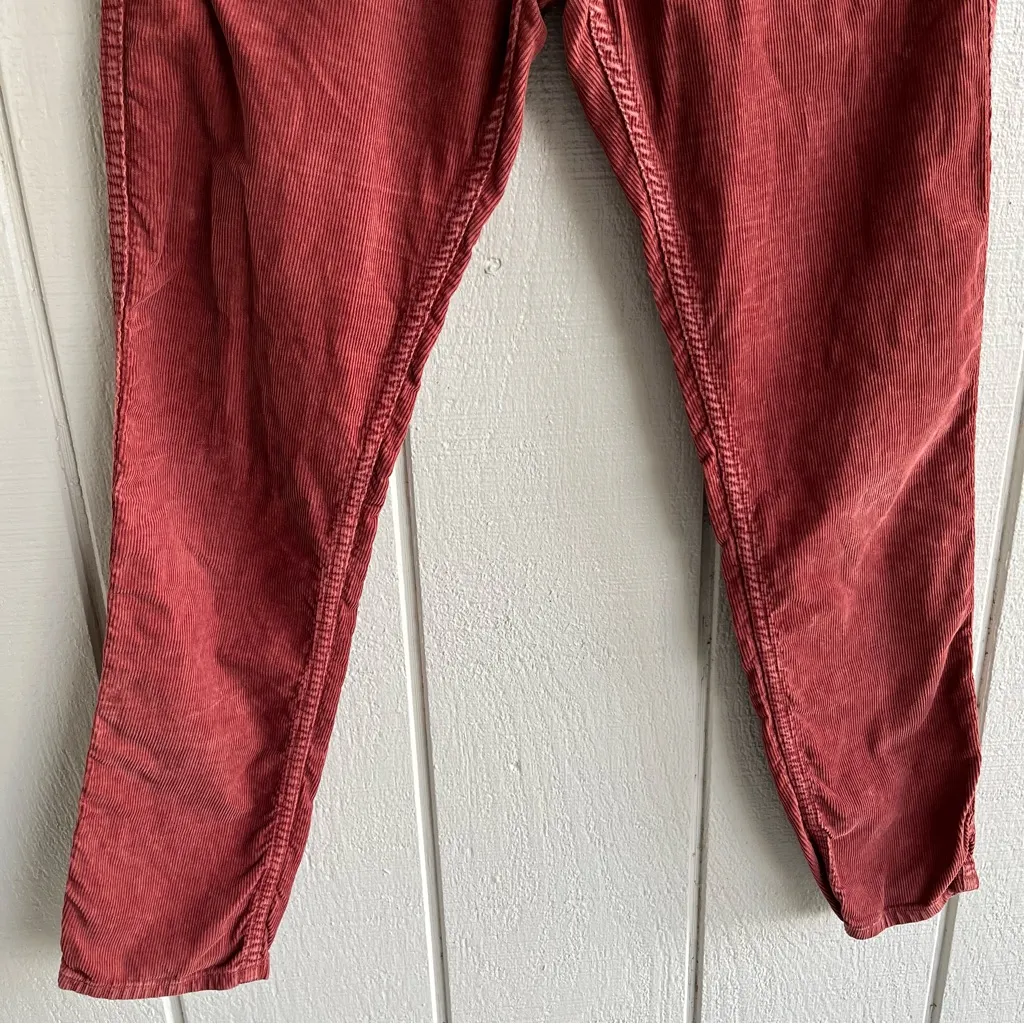 BA&SH Corduroy Maroon Pants Sally Boyfriend Tapered Leg Size 26 - Image 6