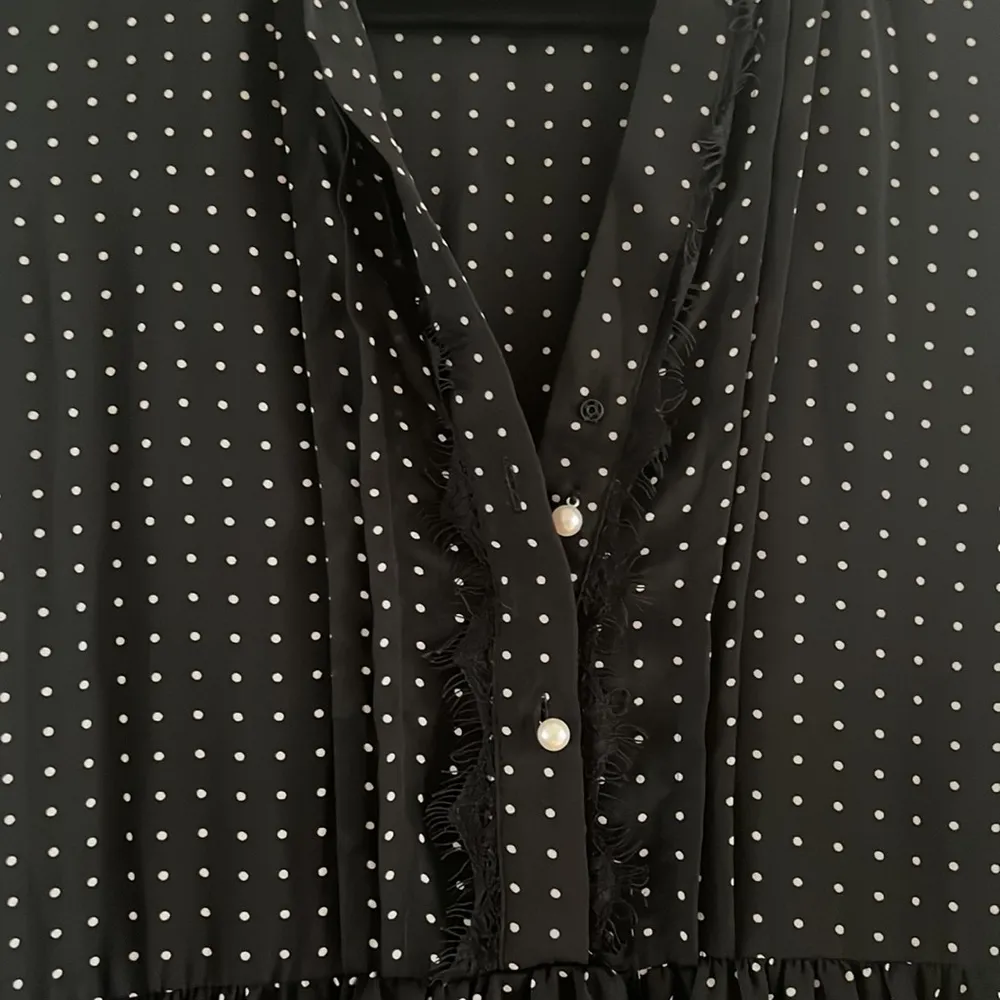 Zara Polka Dot Mini Dress Pearl Buttons - Image 5
