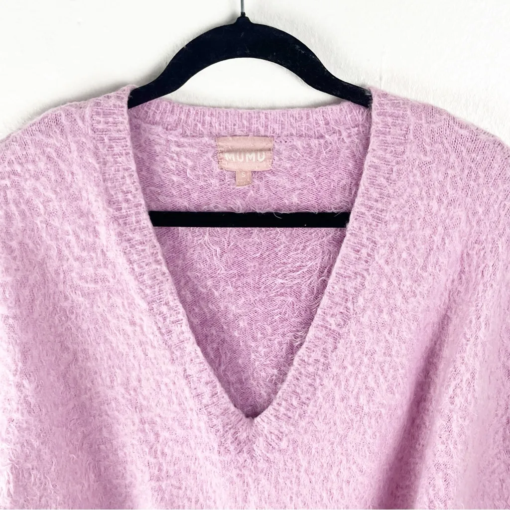 SHOW ME YOUR MUMU Pretty Pink Knit Cozy Forever Long Sleeve V-Neck Sweater Small - Image 5