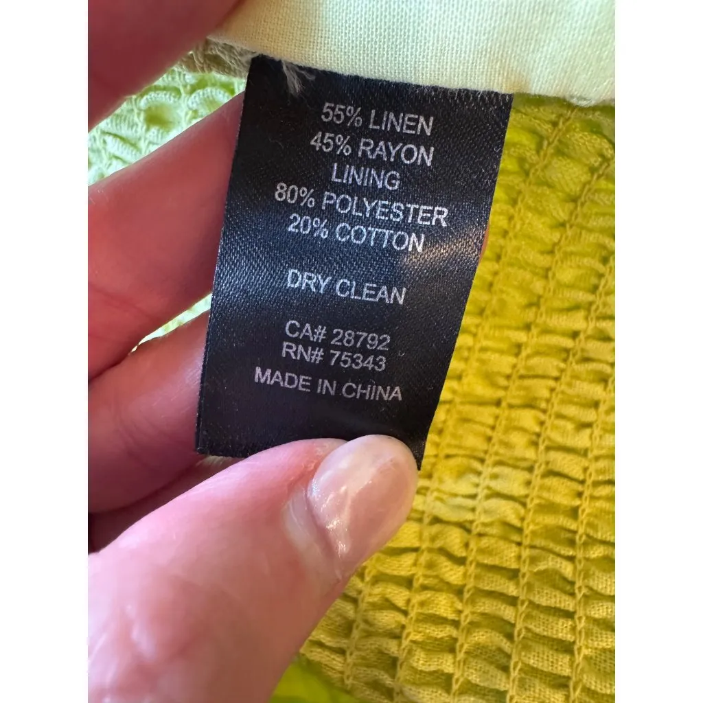 House of Harlow 1960 Top Women Small Yellow Linen Halter‎ Neck Cropped Top Retro - Image 8