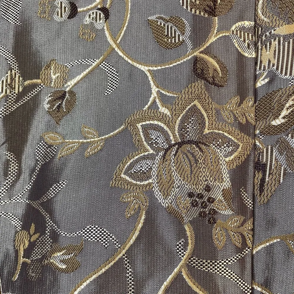 Field Manor Vintage Y2K Gold Brocade Floral Regency Ornate Long Jacket womens L Size L - Image 10