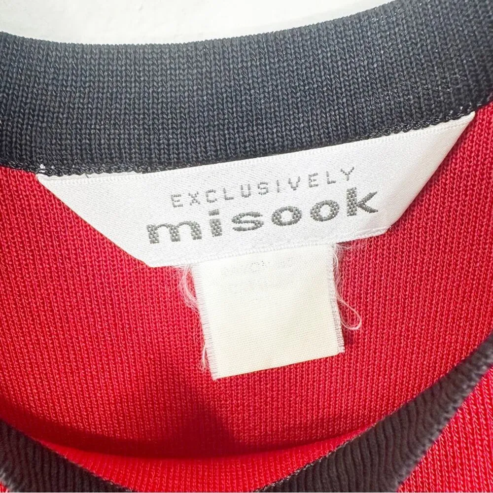 Misook Red Black Trim Sleeveless Layering Tank Top - Image 3