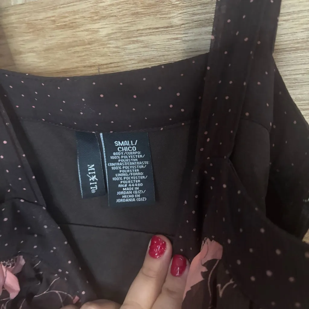 Mixit women’s intage Side Zipper Floral Top Small 90’s Coquette‎ Cottage - Image 3