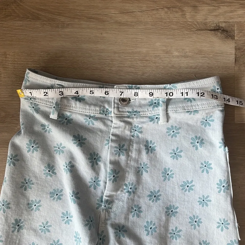 ZARA The Marine Daisy Floral Light Blue Straight Jeans sz 4 - Image 3