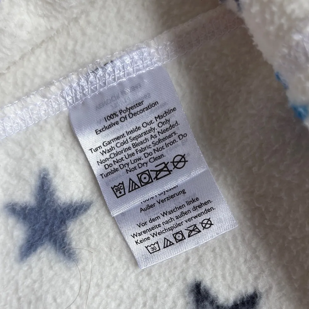 Eddie Bauer  Cream Star Patterned Fleece Pullover - Image 4