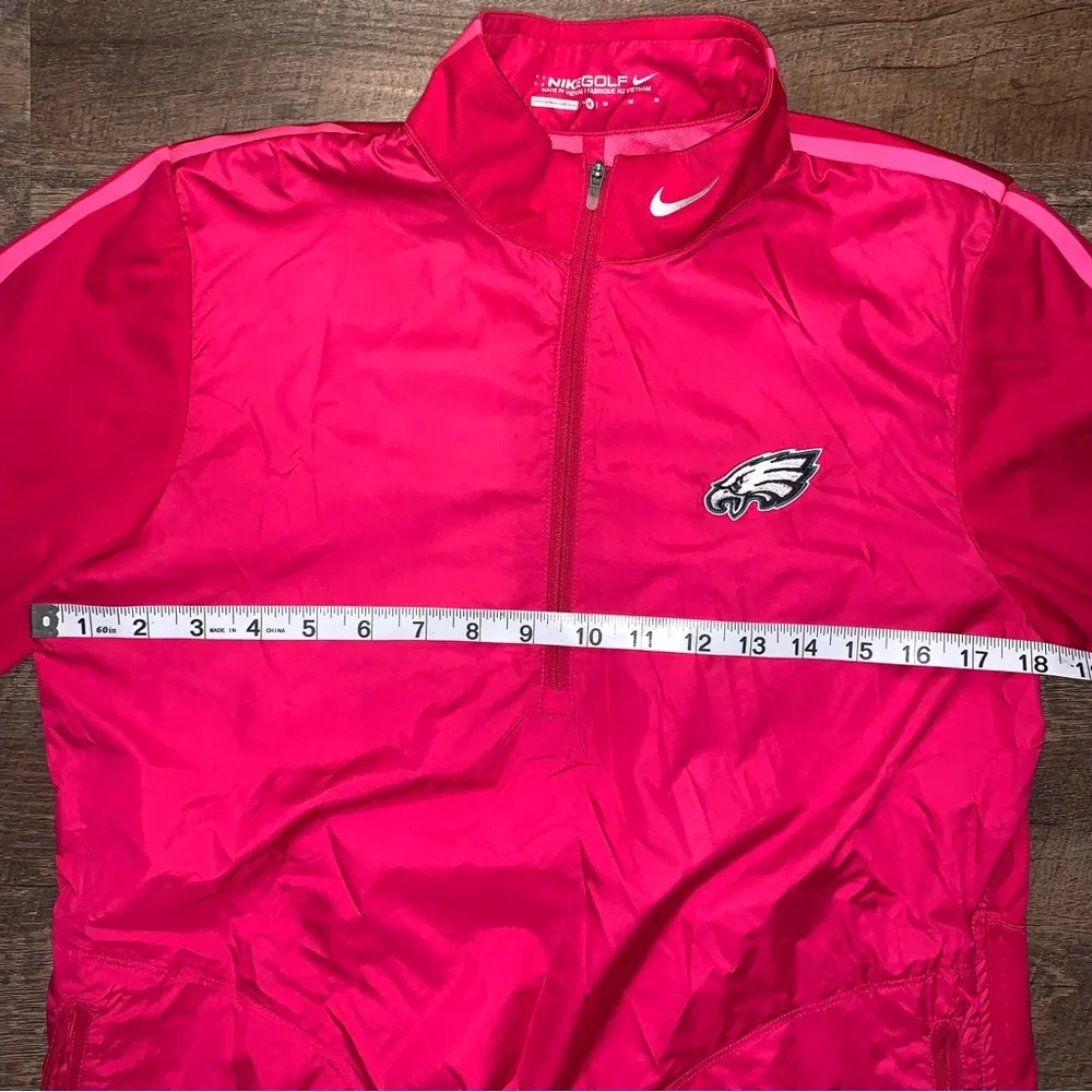Nike Golf 1/4 Zip NFL Philadelphia Eagles Women’s Size Medium Pink/White/Green - Image 2