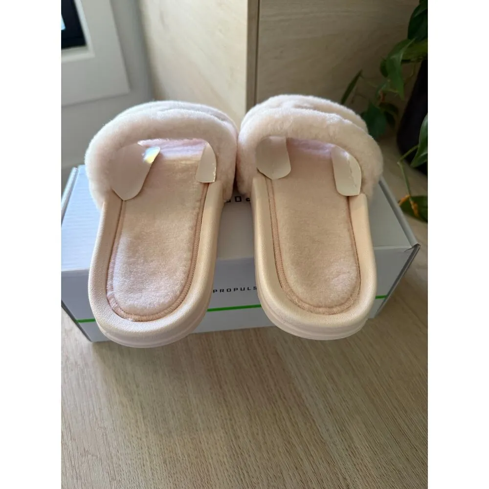 $195 New APL Shearling Slides - Creme Rose Dust - 8 - Image 9