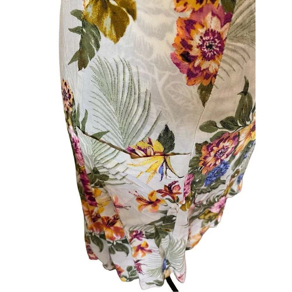 Xhilaration Button Up Floral Dress Sundress Flower Mini Dress - Image 7