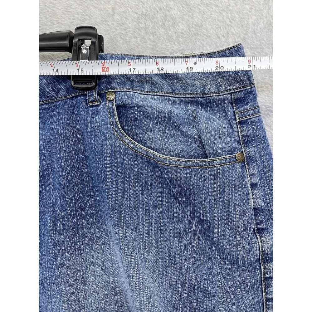 North Crest Women's Plus Size 20W Blue Denim Shorts Cotton Studded - Image 7