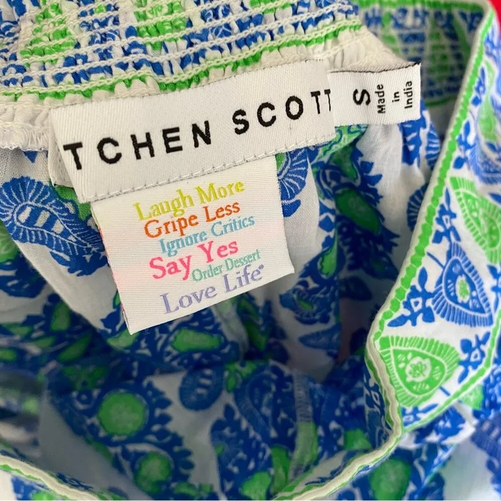 Gretchen Scott Cotton Genie Pants East India Blue Green Size small - Image 10