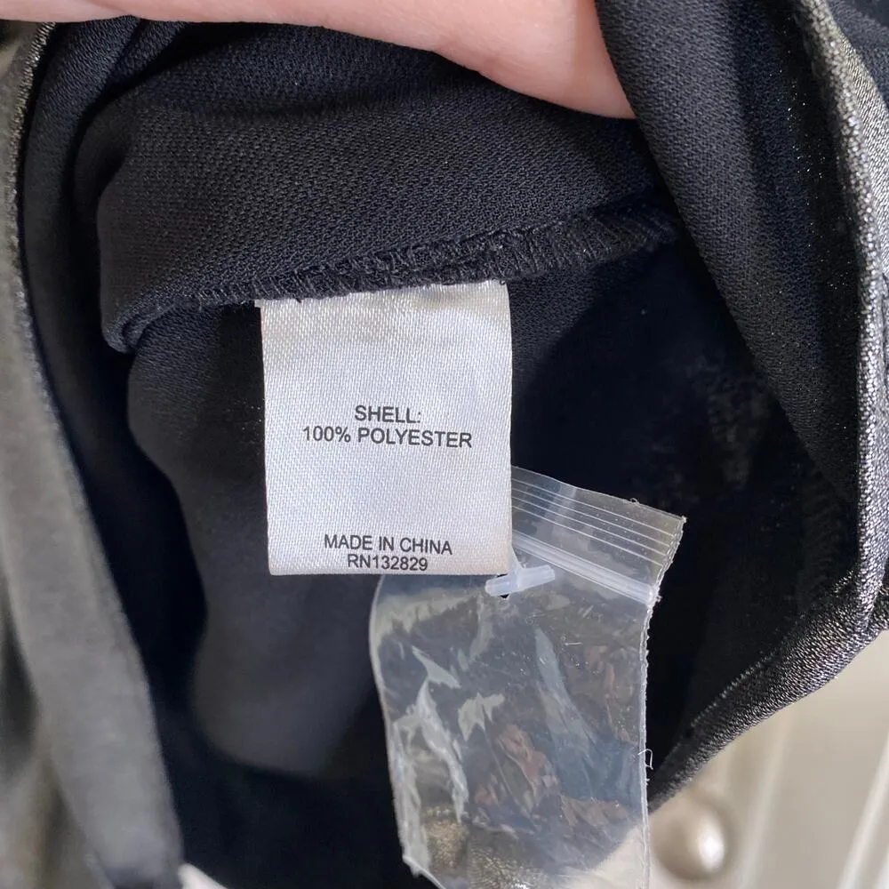 NWT L'Academie The Dore Mini Dress in Silver Size XS Metallic Long Sleeves - Image 9