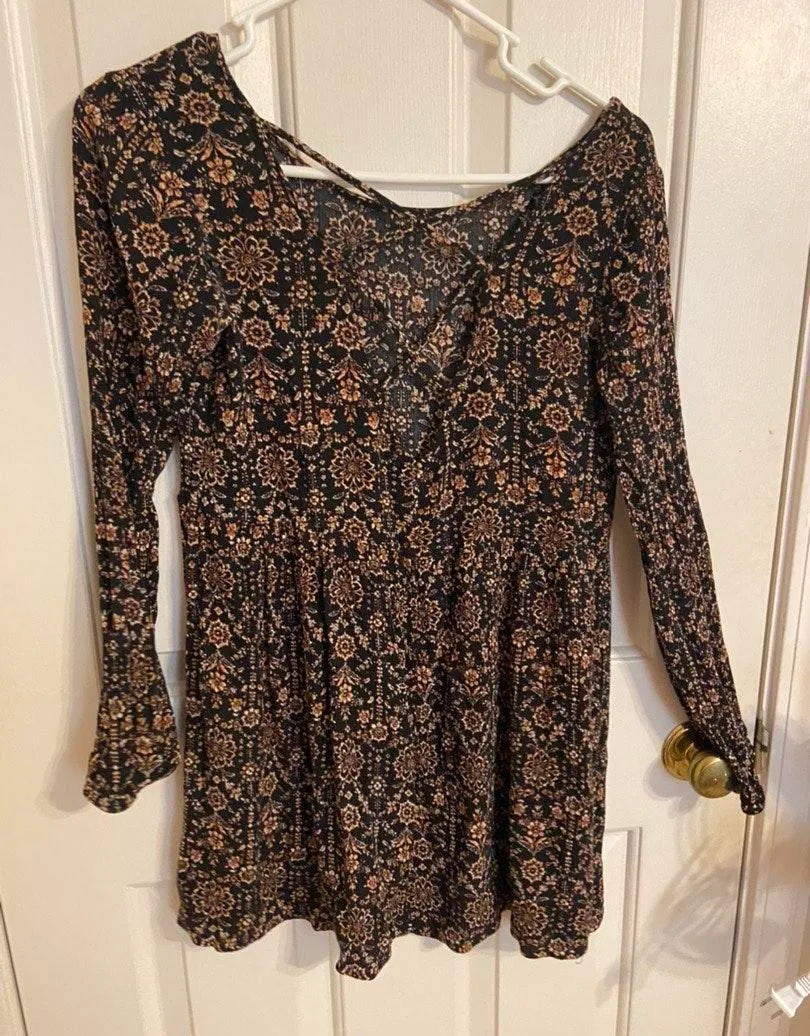 Patterned Long Sleeve Dress - Image 2