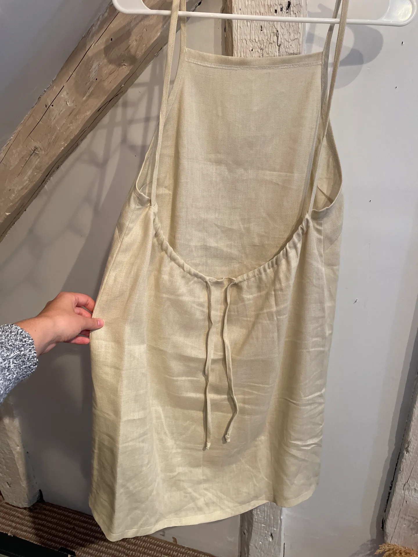 Linen Dress Tan - Image 3