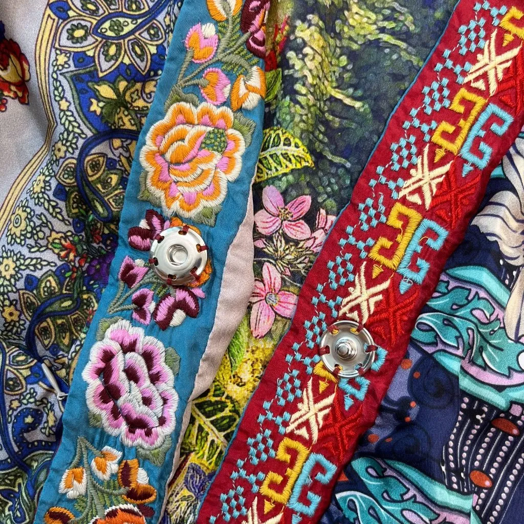 Johnny Was $650 NWOT  Reversible Embroidered Silk Kimono Jacket Multi Size M - Image 16