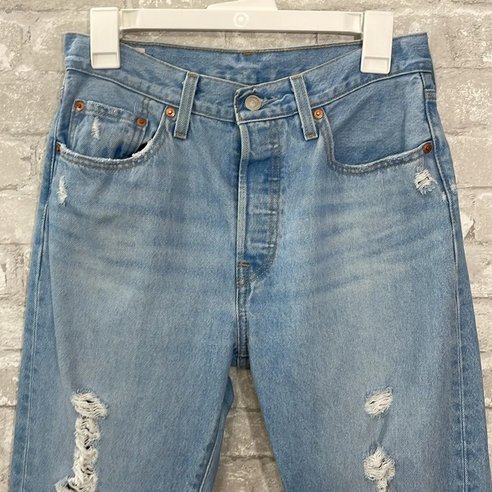 Levi’s 501 Premium Denim High Waisted Straight Crop Jeans - Image 2