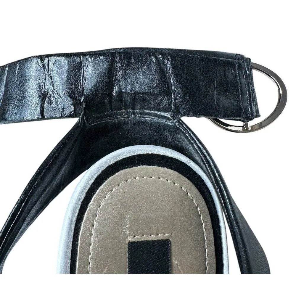 White House Black Market Ashton Leather Ankle Strap Wedge Heel Sandals Chain 9 - Image 16