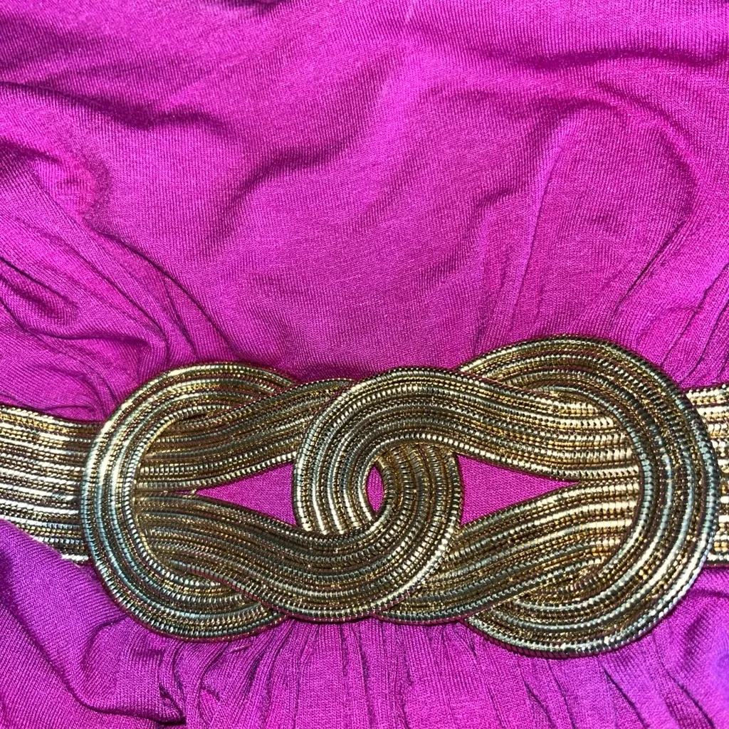 Cache Tunic Top Size Small Pink Magenta Embellished Fancy Buckle - Image 6