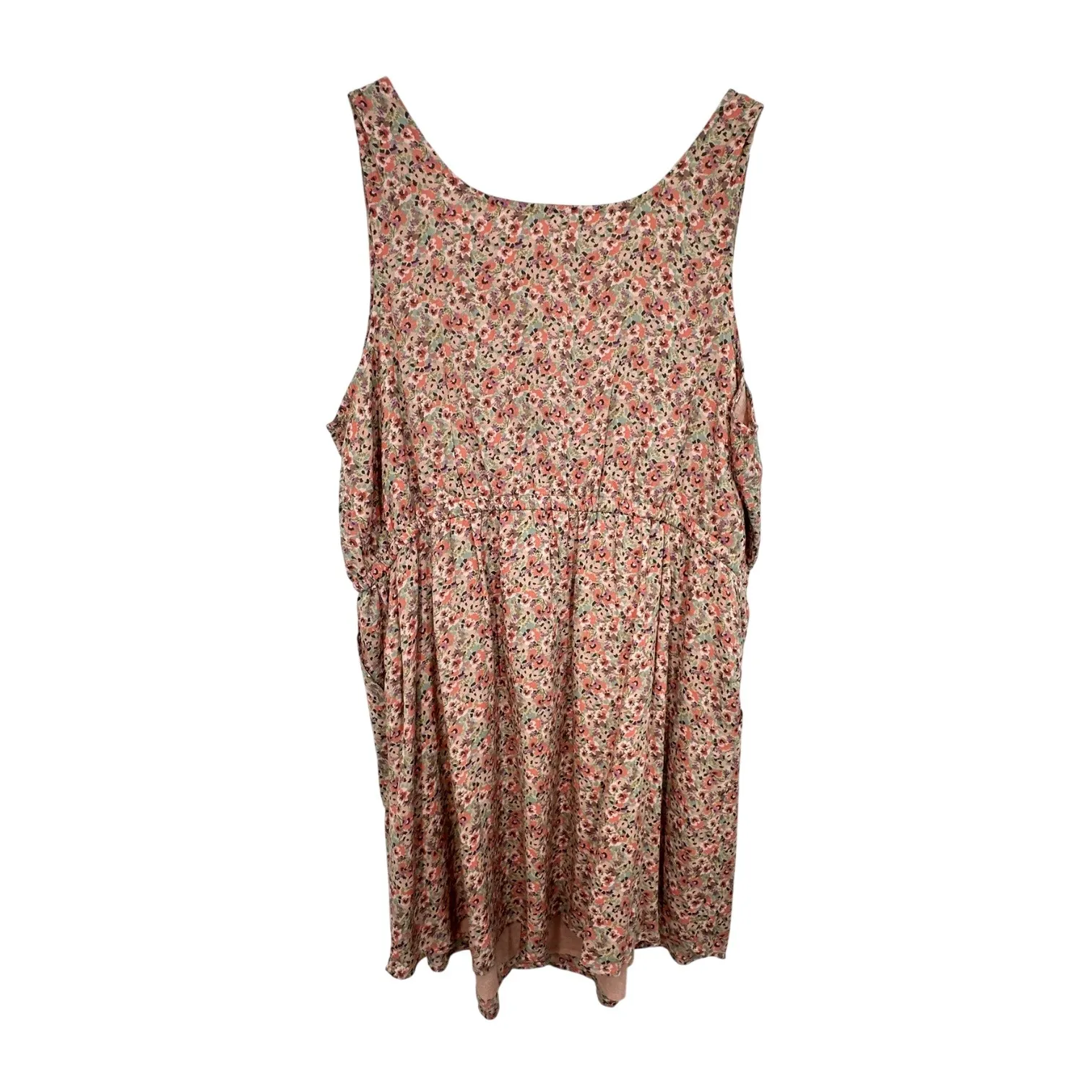 Lucky Brand Womens XXL Floral Print Sleeveless Drawstring Waist Dress 100% Modal - Image 2