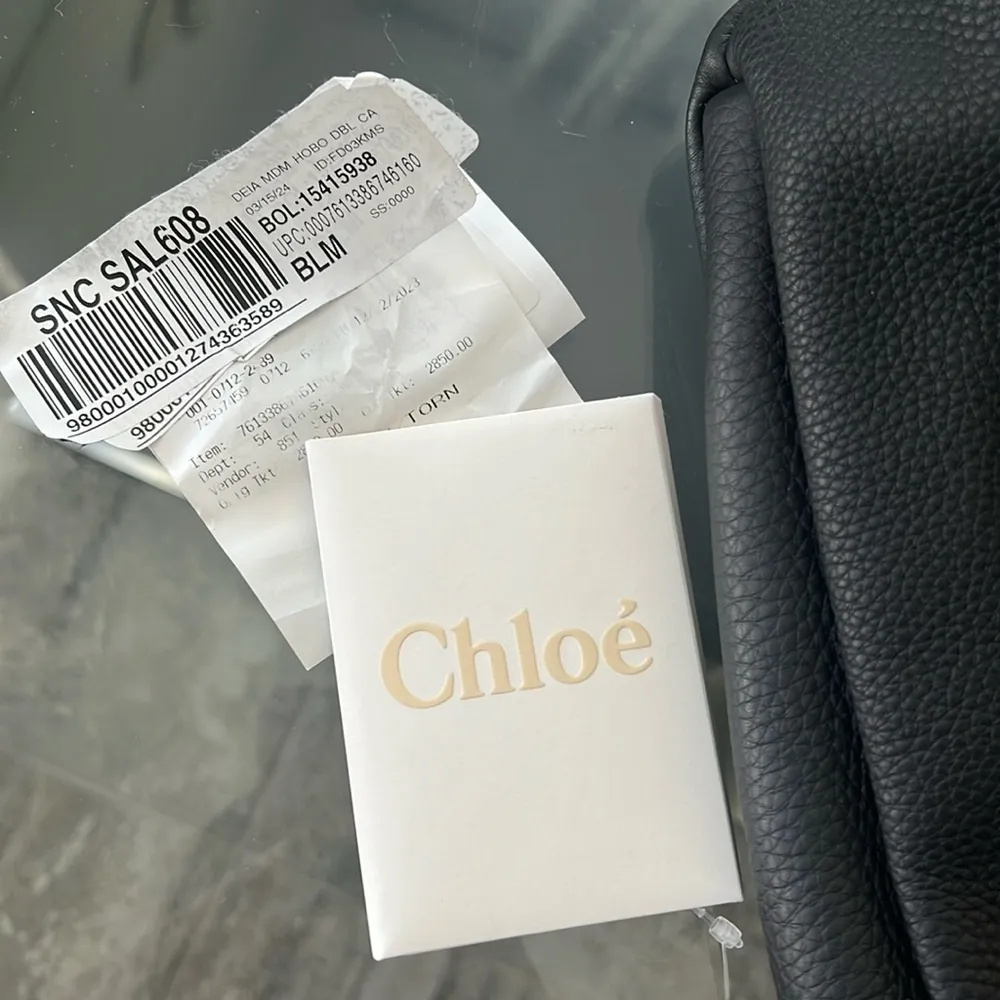 Chloé Deia Medium Hobo Bag in Grained Calf Skin Black, EXCELLENT! Retail $2850 - Image 14