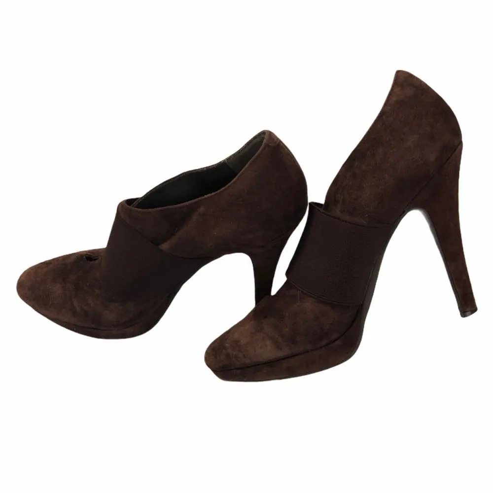 Jessica Simpson Brown Heeled Suede Booties - Image 4