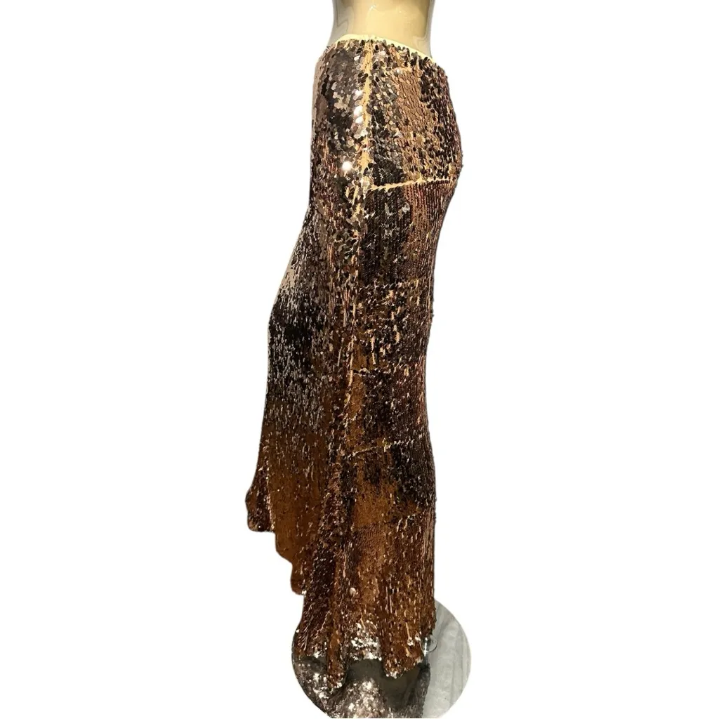 Free People Women’s Size XS Rose Gold Sequins for Miles Long Maxi Skirt - Image 8