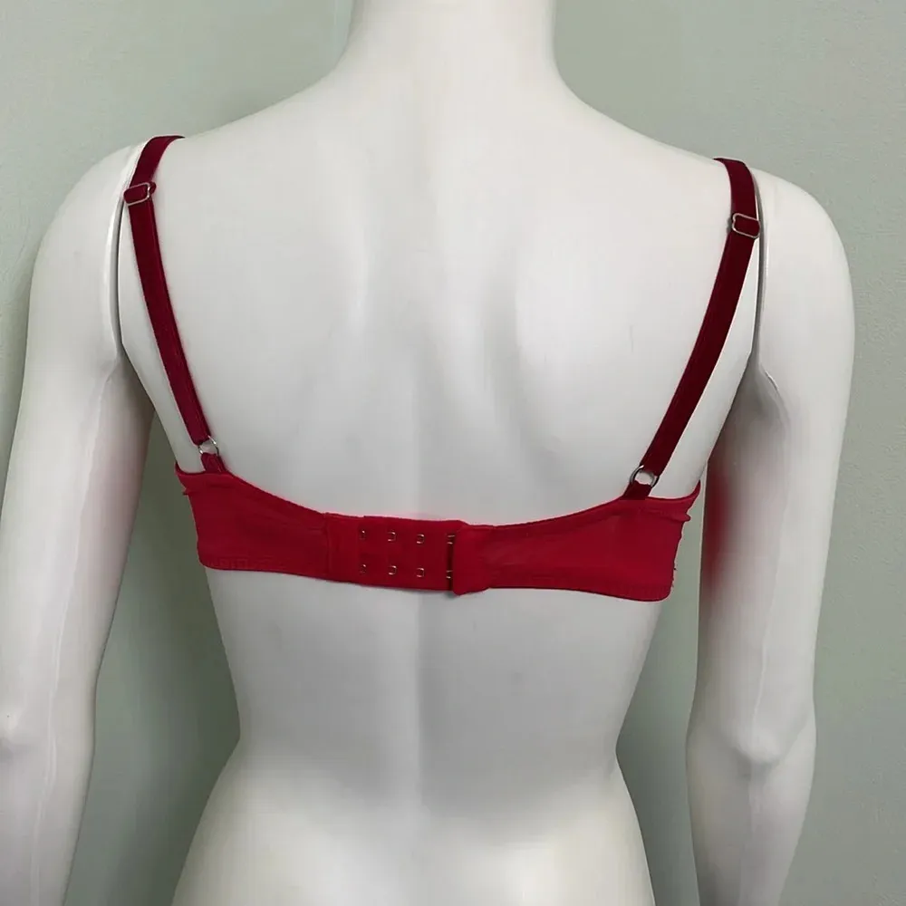 Victoria's Secret Dream Angels Cherry Red Padded Lace Pushup Bra - Image 6