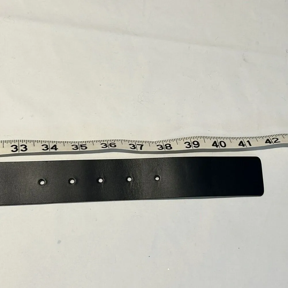 Authentic GUCCI 368186 Interlocking Buckle Black Leather Belt Size 36 L 90cm - Image 5