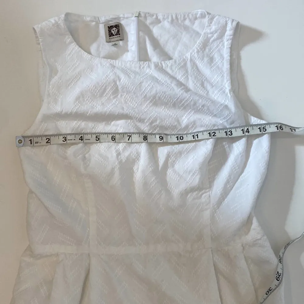 Anne Klein Lightweight Cotton Sleeveless Midi Dress Chevron Pattern EUC Sz 6 - Image 8