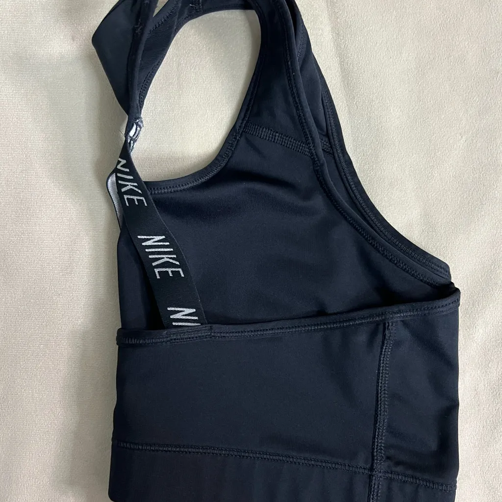 Nike Black Sports Bra | Bold Logo Front | Size Small - Image 6
