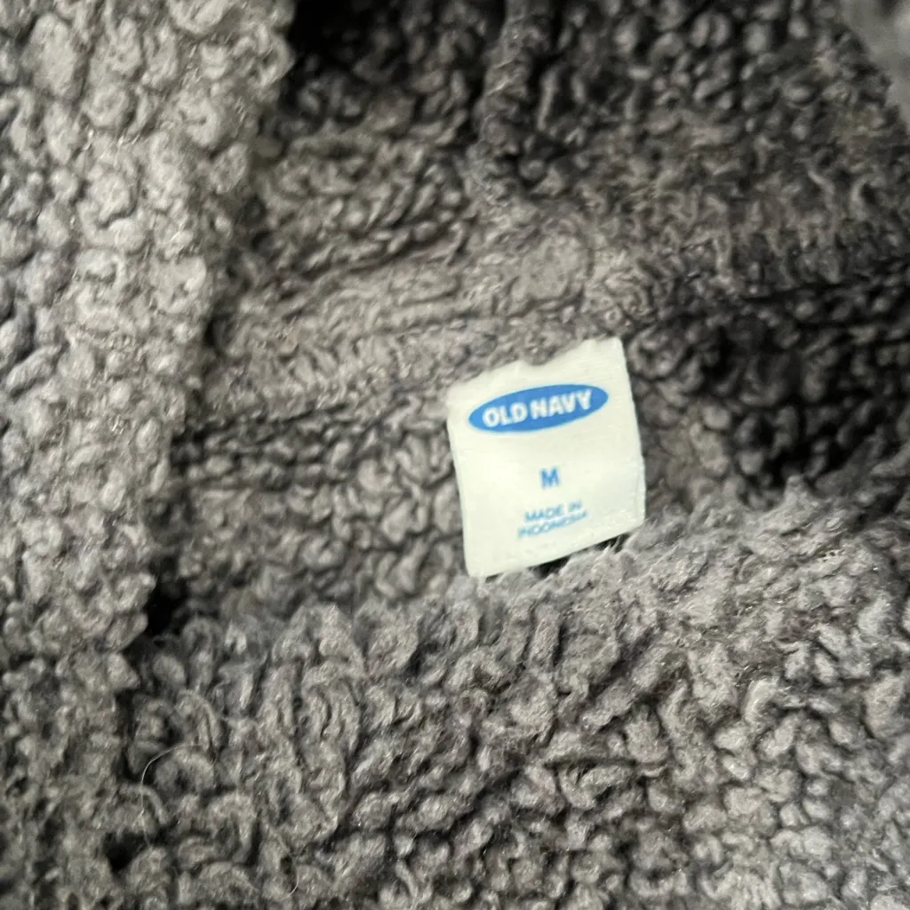 Old Navy Medium grey fuzzy fleece turtleneck pullover - Image 4