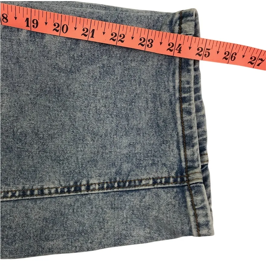 High Rise Barrel Jean Women L Blue Trendy Slouchy Grunge Boho Stretch Everyday - Image 10