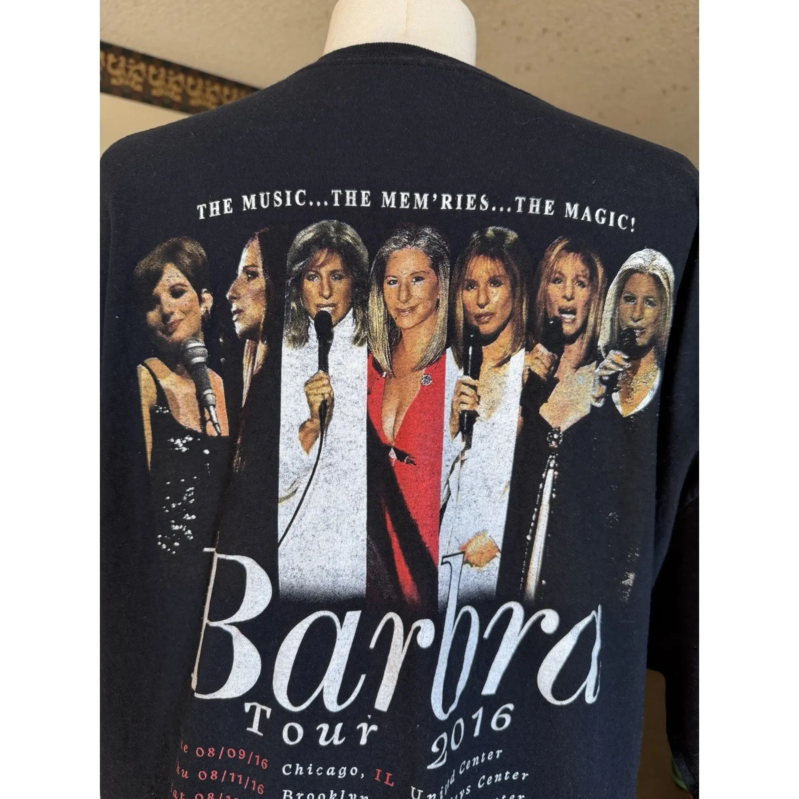 BARBRA STREISAND The Music The Mem'ries The Magic Tour 2016 Medium Black T - Image 9