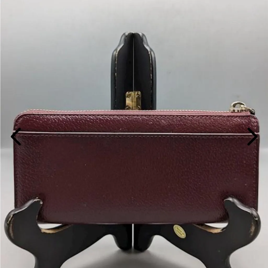 Kate Spade Burgundy Leather Matthews Street Nisha Wallet comes with COA - Image 3