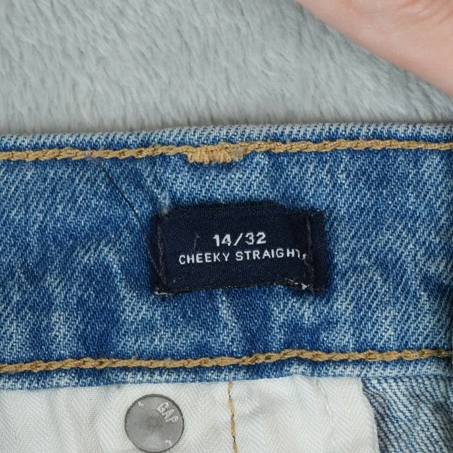 Gap Jeans Womens 32x26 Blue Cropped Ankle Cheeky Straight Button Fly High Rise - Image 11