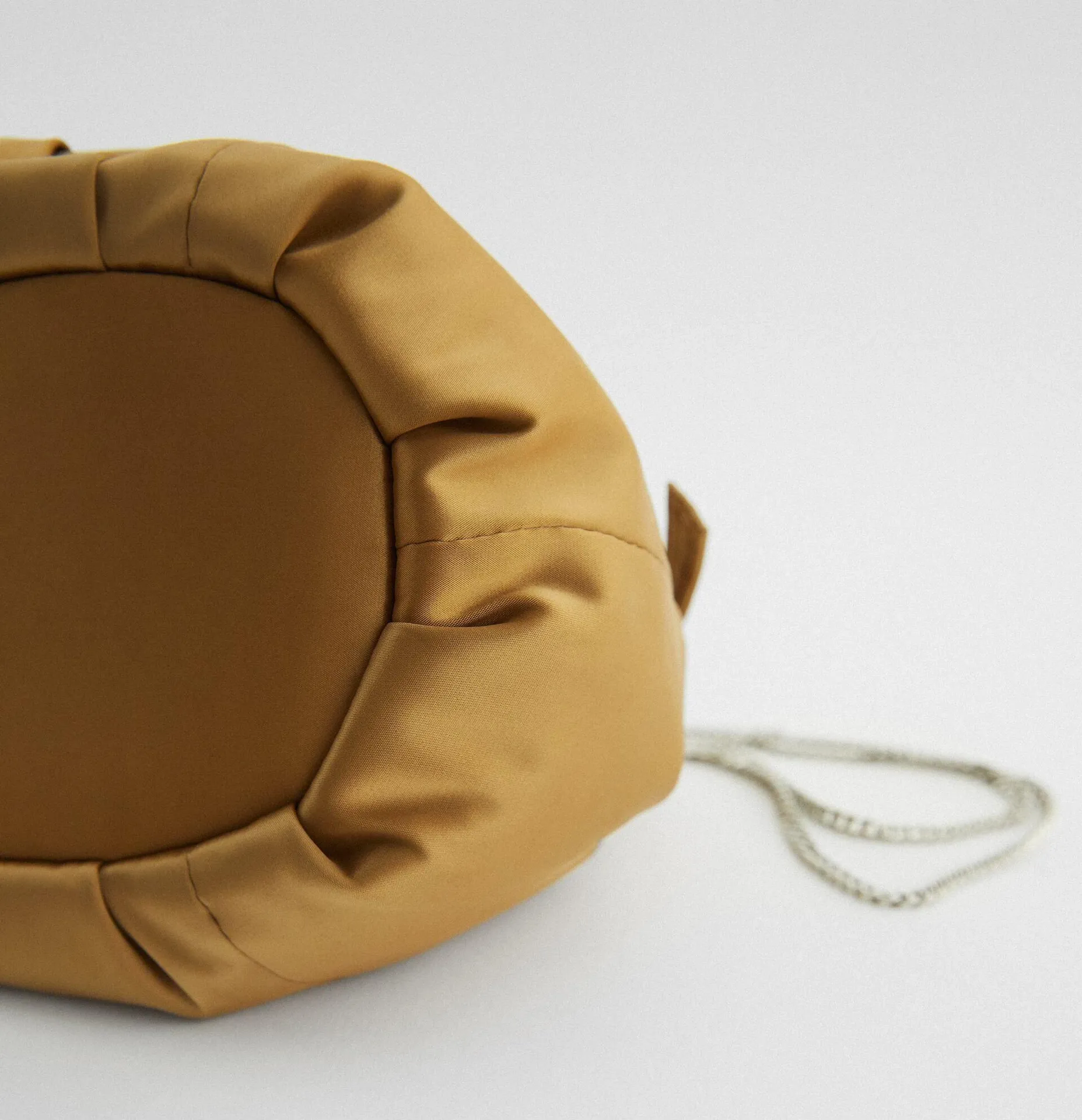 Bloggers Fav Gold Satin Effect Mini Bucket Bag - Image 6